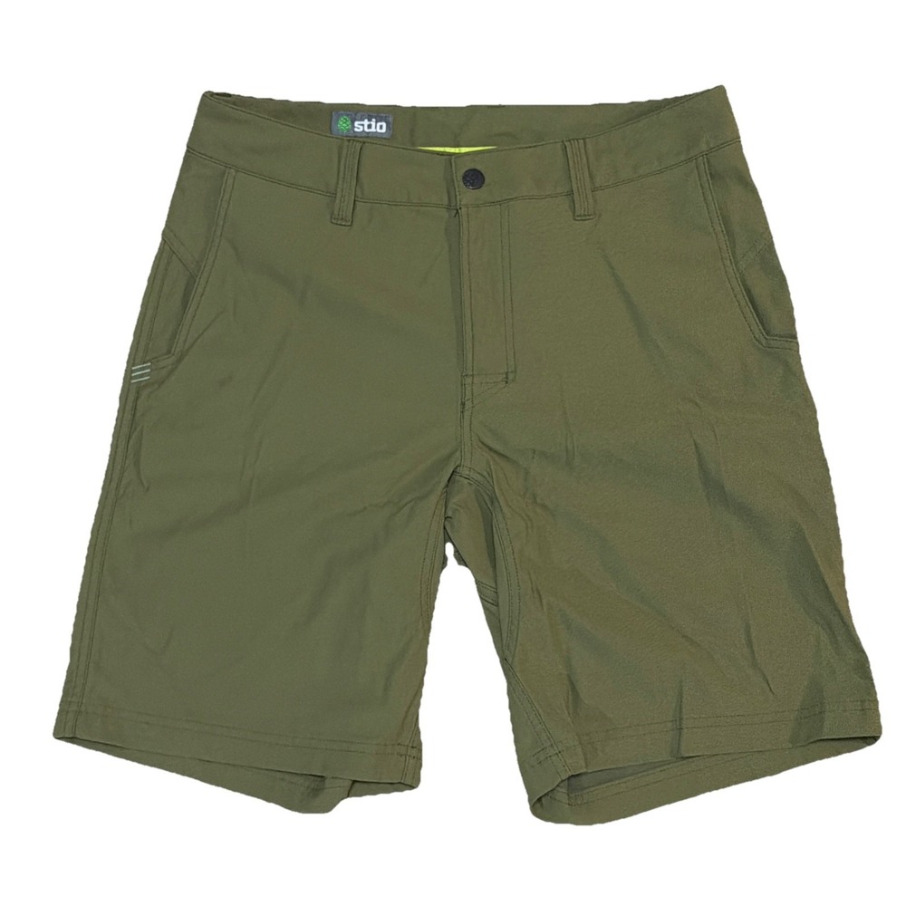 Stio Shorts Mens 33x10 Green Outdoor Hiking Chino Casual Stretch